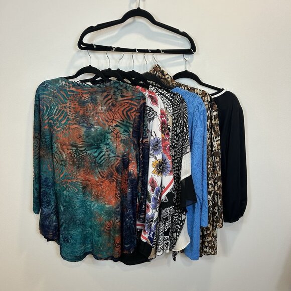 Lot Of 7 Ruby Rd. Plus 1X Blouse Tops Mixed Prints - Picture 11 of 12